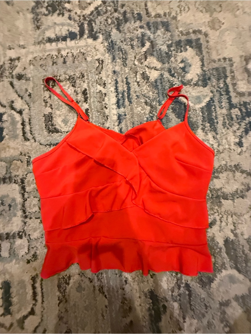 Red Ruffle Cami Tank Top - Women